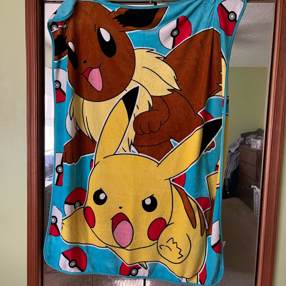 Pokemon Pikachu and Eevee Fleece Blanket
